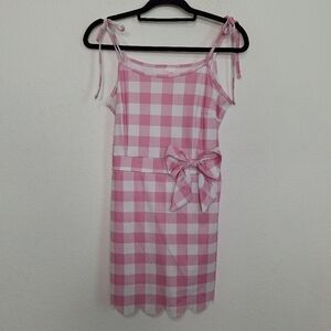 Barbie the Movie Pink White Gingham Plaid Romantic Coquette Skorts Mini Dress M